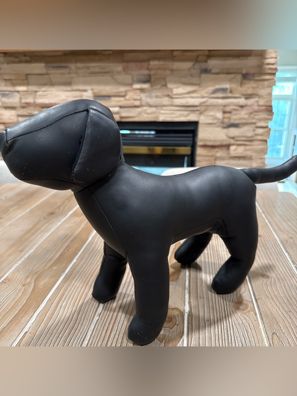 East Side Collection Black Faux Leather Dog Mannequin Medium 12" Display Model